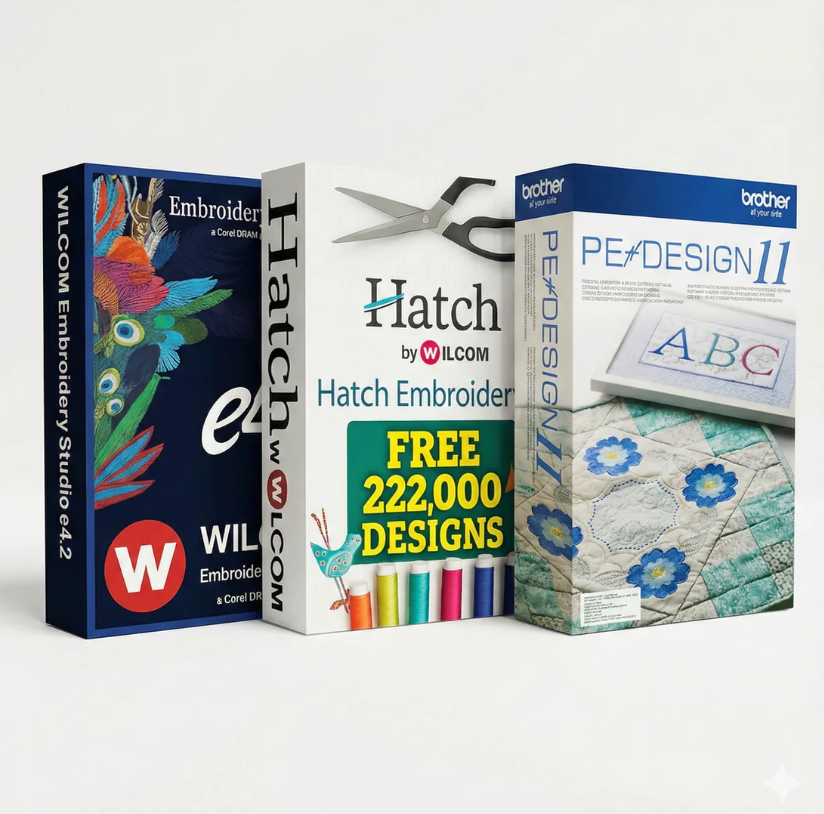 Ultimate Embroidery Software Bundle: Wilcom e4.2, Hatch 2 | Professional Digitizing